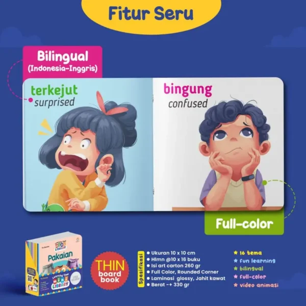 (Isi 16 Buku) Mini Book Learning Time Mini Library