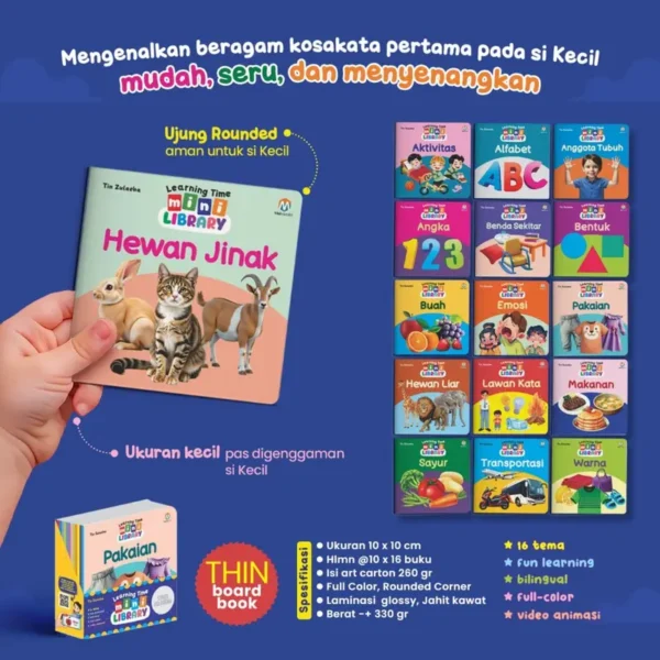 (Isi 16 Buku) Mini Book Learning Time Mini Library