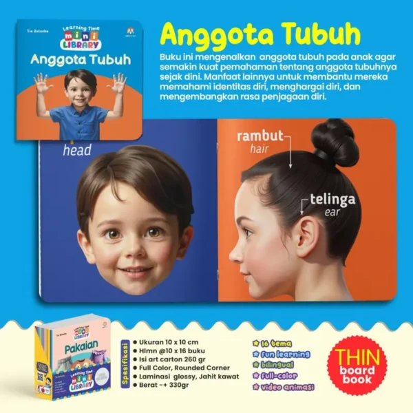 (Isi 16 Buku) Mini Book Learning Time Mini Library