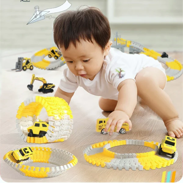 Mainan Mobil Rel Dirakit Jalur Kereta Api