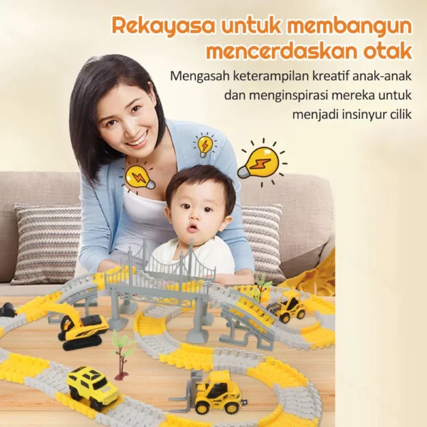 Mainan Mobil Rel Dirakit Jalur Kereta Api