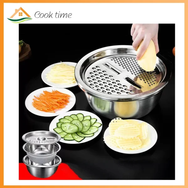 Baskom Parutan 3in1 Stainless