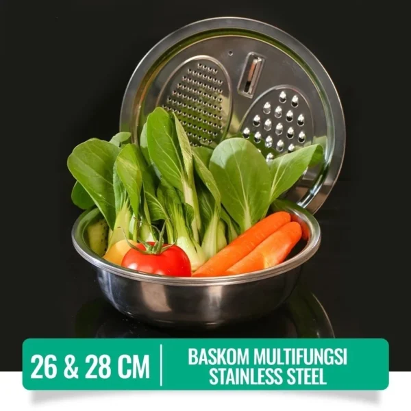 Baskom Parutan 3in1 Stainless