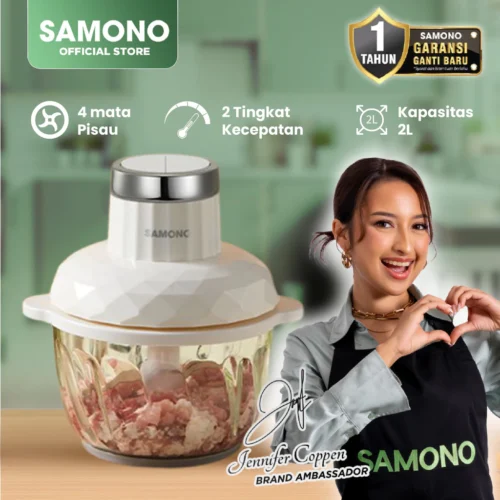 SAMONO Chopper 2in1 Kapasitas 2.2L dan 300ml Multifungsi 300 Watt Penggiling Daging SW-CD300