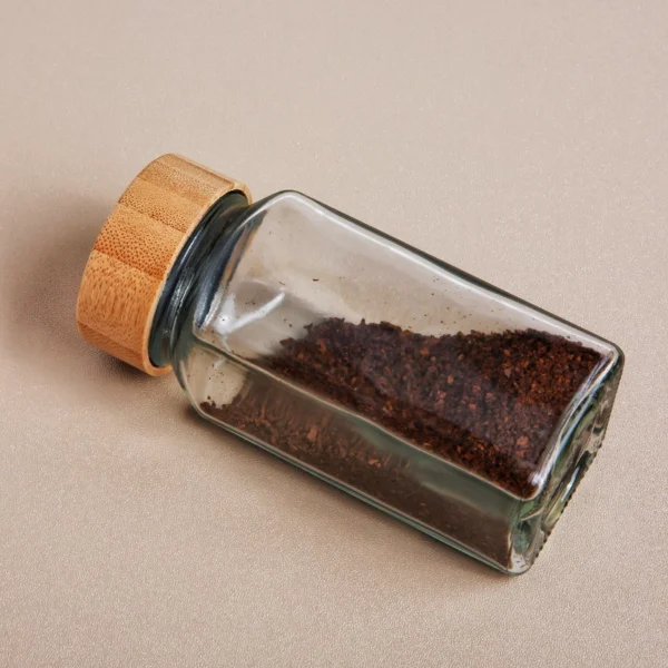 Botol bumbu 120ml kaca tebal dengan tutup bambu yang tahan air dan kering