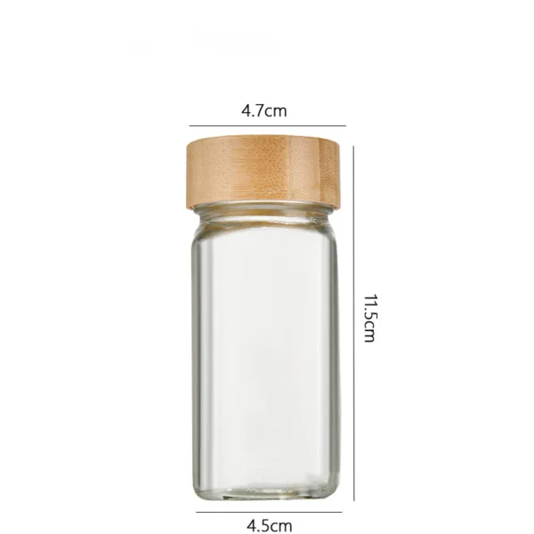 Botol bumbu 120ml kaca tebal dengan tutup bambu yang tahan air dan kering