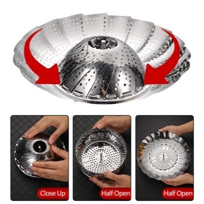 Kukusan Lipat Stainless Flexible Multifungsi