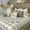 Sprei anti geser kotak aesthetic korea sudut karet tinggi 30cm
